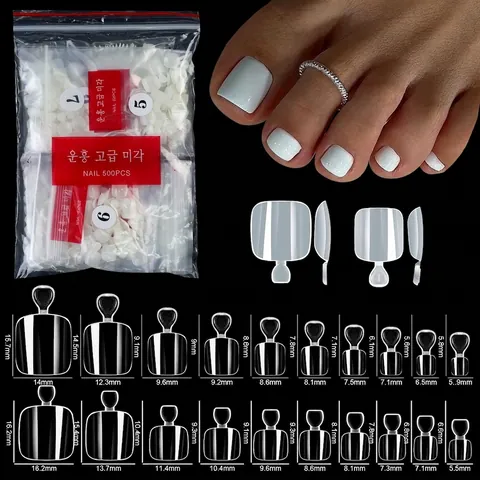 Falsche Zehennägel Full Cover Harz Transparent Naturfarben DIY Fußmaniküre Kunst Für Frauen
