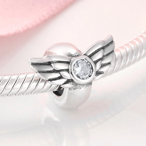 925 Sterling Silver Beads Insect Bee Butterfly Wings Footprint Spacer Charms With Cubic Zirconia For Bracelet Making