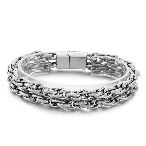 Pulsera De Cadena De Bicicleta Para Hombre Acero Inoxidable 316L Punk Rock Industrial Estilo Locomotora