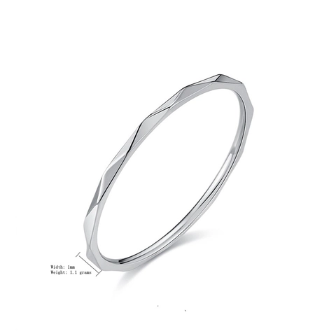 Minimalist Stainless Steel Faceted Ring For Women Thin Geometric Stacking Finger Ring Gold Silver Rose Gold Jewelry