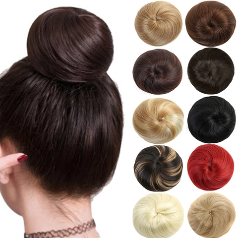 Synthetisches Haarknoten Chignon Haarteil Hochtemperaturfaser Kordelzug Elastisch Rundes Updo Haarverlängerung Damen