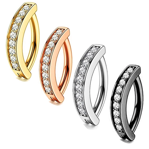 Belly Button Ring Stainless Steel Curved Barbell Row Zircon Navel Piercing Jewelry Fashion For Women Hypoallergenic