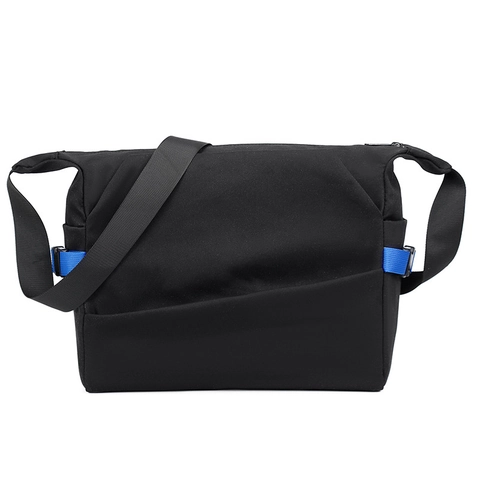 Herren Wasserdichte Nylon Umhängetasche Große Kapazität Crossbody Schultertasche Blauer Akzent Riemen Streetwear Casual Reise