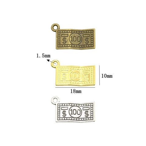 100 US Dollar Geldschein Anhänger Zinklegierung Geld Charms Für DIY Schmuck Halskette Armband Herstellung Vintage