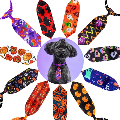 Halloween Haustier Krawatte Polyester Verstellbar Kürbis Geist Fledermaus Muster Dekoration Für Hunde Katzen