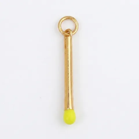 Colorful Enamel Lightning Bolt Pencil Matchstick DIY Charms Alloy Zircon Pendants For Jewelry Making Novelty Fashion Accessories