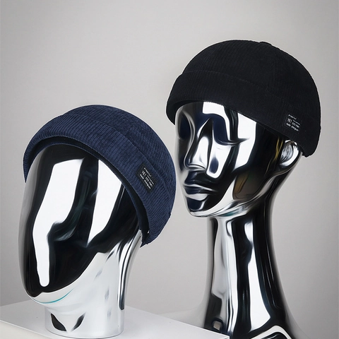 Gorro Docker Sin Ala Pana Ajustable Retro Streetwear Beanie Miki Hat Unisex Color Sólido Para Hombre Y Mujer