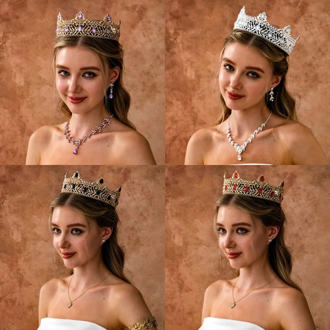 Corona Da Re Barocca Vintage Di Lusso In Lega Con Strass Tiara Per Matrimonio Festa Copricapo Reale Retrò Donne Uomini