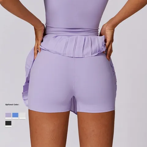 Gonna Pantalone Tennis Sportiva Pieghe Donna Vita Alta Asciugatura Rapida Leggera Con Tasche Corsa Fitness Golf
