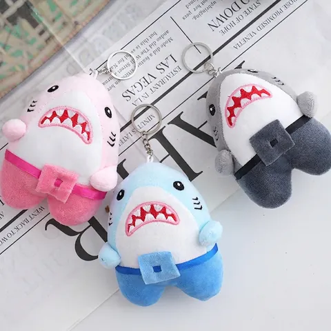 Niedlicher Hai Plüsch Schlüsselanhänger Weicher Samt Stofftier Anhänger Taschendeko Cartoon Spielzeug Geschenk Für Frauen Jugendliche