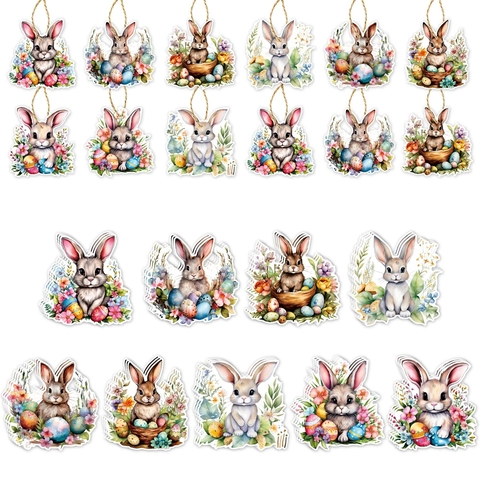 Etichette Appese Coniglio Di Pasqua Carta Acquerello Ornamenti Uovo Di Coniglio Decorazioni Per Feste DIY