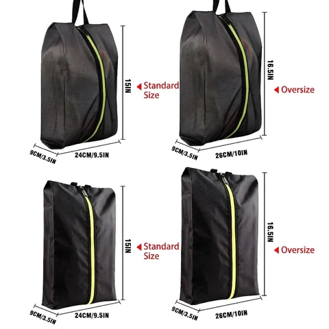 Portable Travel Shoe Storage Bag Breathable Polyester Mesh Organizer Case With Handle Dustproof For Sports Sneakers