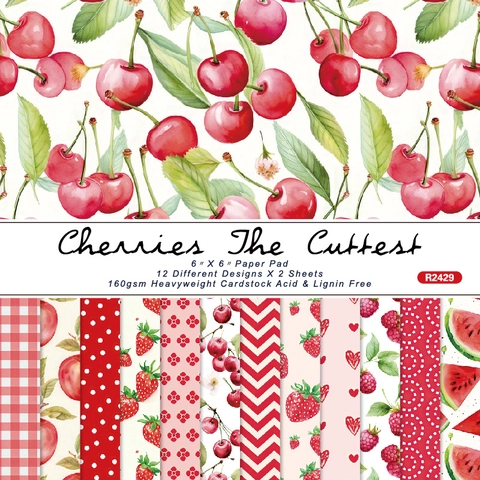 Carta Scrapbook Cartoncino Motivi Frutta Fiori DIY Diari Creazione Biglietti Sfondo Senza Acido Singola Facciata Decorativa