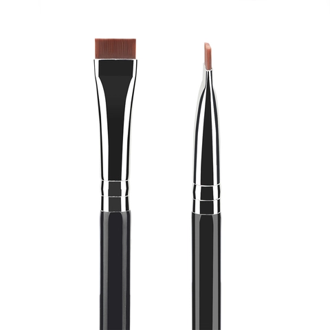 Doppelseitiger Augenbrauenpinsel Und Flacher Eyeliner Pinsel Mit Synthetischen Nylonborsten Holzgriff Augen Make Up Tool