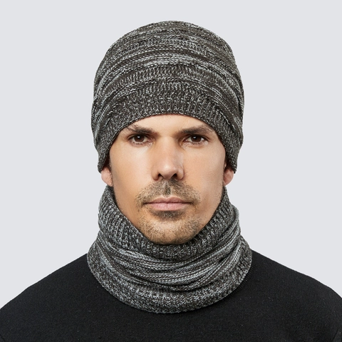 Cappello In Maglia E Scaldacollo Foderato In Pile Caldo Termico Beanie Snood Esterno Per Donne Uomini
