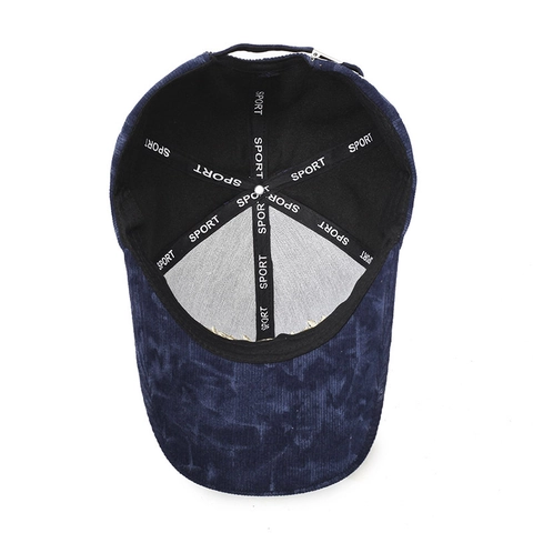 Casquette De Baseball En Velours Côtelé Vintage New York Broderie Boucle Métallique Réglable Chapeau Soleil Rétro