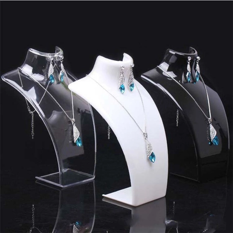 Espositore Per Gioielli Collana Pendente Orecchino Manichino Busto Supporto Plastica Acrilico Organizzatore Vetrina Professionale