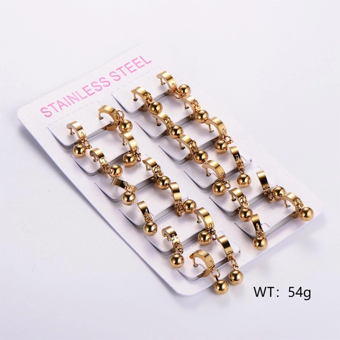 Minimalistische Hoop Oorbellen Met Bal Hanger 316L Roestvrij Staal 18K Verguld Trendy Mode Sieraden Voor Dames