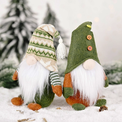 Handgemacht Weihnachten Wichtel Plüsch Dekoration Gestrickter Filz Gesichtslos Puppe Nordic Tomte Gonk Ornamente Für Feiertag Zuhause Dekoration