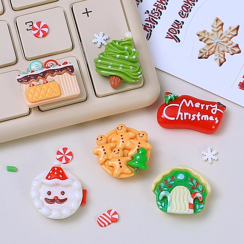 Cabochon In Resina Di Natale Babbo Natale Albero Omino Pan Di Zenzero Per Gioielli DIY Mollette Capelli Decorazione Cover Telefono Tema Festivo
