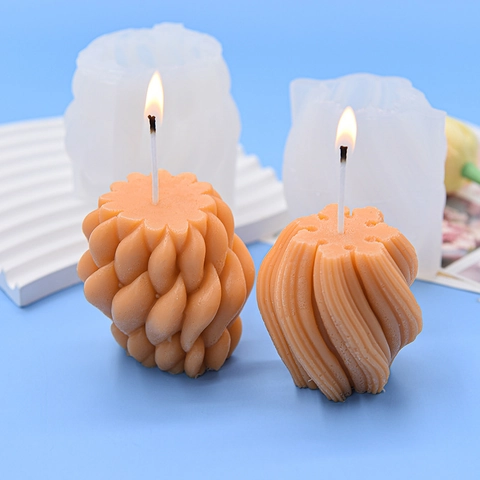 Silicone Mold Spiral Wave Rotating Ball 3D DIY For Candle Making Cake Decorating Epoxy Resin Crafts Ornament
