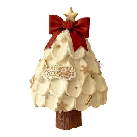 Christmas Tree Cake Decoration Wishing Tree Stand Topper Bow Ribbon Gold Ball Ornament For Holiday Party Festive Decor