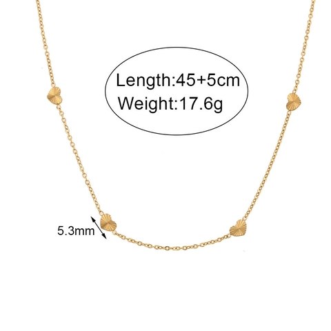 Vergoldete Edelstahl Herz Anhänger Halskette Mehrere Anhänger Schlüsselbein Kette Minimalistischer Schmuck Damen