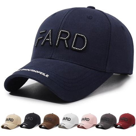 Cotton Baseball Cap Embroidered Letter FARD Hard Top Adjustable Sun Protection Sport Snapback Hat For Men Women