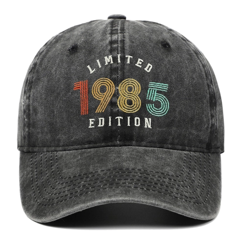 Καπέλο Μπέιζμπολ Vintage Πλυμένο Βαμβάκι Distressed 1985 Limited Edition Κέντημα Ρυθμιζόμενο Γείσο Dad Hat