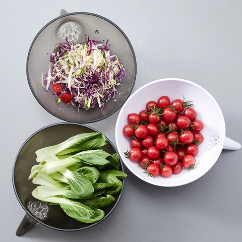 Multifunktionale Abtropfschale Küche Kunststoff Gemüse Obst Waschfilter Korb Mit Ausguss Griff Salat Pasta Vorbereitung