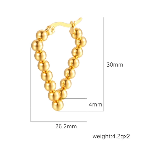Pendientes De Perlas Triangulares Forma V Minimalista Geométrico Acero Inoxidable Chapado En Oro De 18K Joyas Para Mujeres