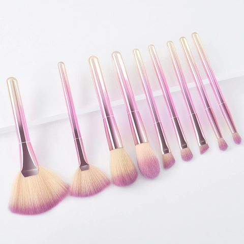 Pennelli Da Trucco Professionali Sfumato Rosa Viola Setole In Nylon Fondotinta Ombretto Pennello Ventaglio Bellezza