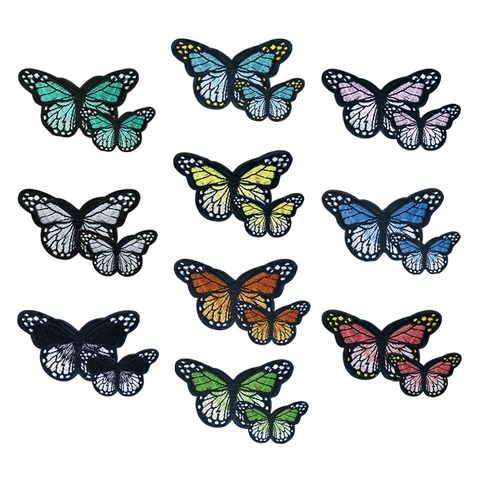 Vlinder Geborduurde Patches Kleurrijke Stof DIY Kleding Naaien Decoratie Opstrijkbare Applicaties Voor Jassen Tassen