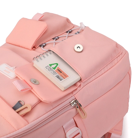Japanese Style Girls School Backpack Waterproof Oxford Cloth Large Capacity Student Bookbag Heart Charm