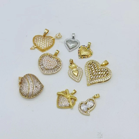 Mode Kupfer 18K Vergoldet Eingelegt Zirkon Herz Anhänger Halskette Romantischer Schmuck Für Damen Valentinstag Party Geschenk
