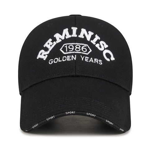 Casquette De Baseball Rétro En Polyester À Bord Long Prolongé 1986 Broderie Protection Solaire Réglable Chapeau Sportif