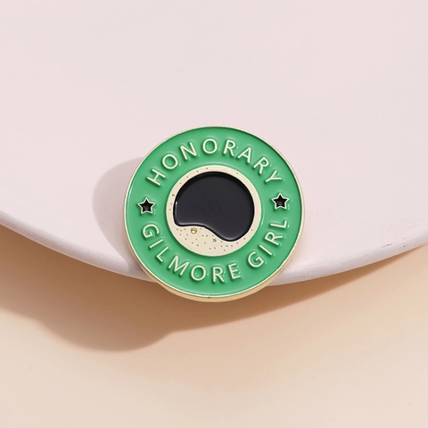 Spilla Rotonda in Lega Smaltata Con Motivo a Tazza di Caffè e Stella Verde Oro Spilla Decorativa Per Vestiti Zaino Unisex Accessori