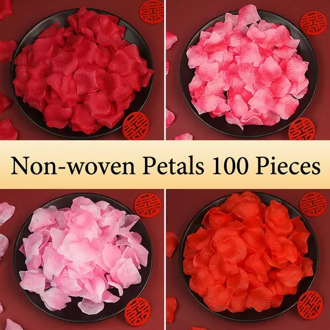 Artificial Rose Petals Simulation Satin Fabric Romantic Wedding Decor Proposal Valentines Day Party Confetti Table Scatters