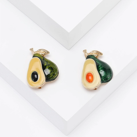 Lindo Broche De Aguacate Aleación Esmalte Forma Fruta Alfiler De Solapa Joyería Creativa Accesorio Para Mujer Traje Bufanda