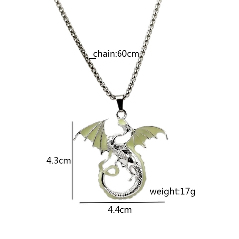 Collana Con Pendente A Forma Di Drago Lega Luminosa Si Illumina Al Buio Gioielli Hip Hop Punk Per Uomo Donna