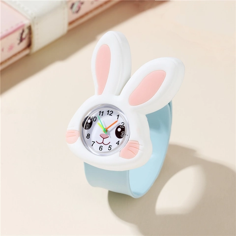 Orologio Slap Per Bambini Coniglio Cartone Animato Cinturino Silicone Quarzo Analogico Lancetta Simpatico Animale Ragazzi