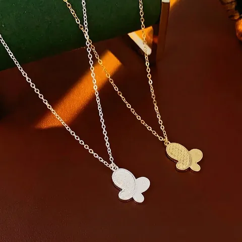 Schmetterling Anhänger Halskette Kupfer Gold Silber Plattiert Minimalistische Elegante Schlüsselbein Kette Schmuck Für Damen
