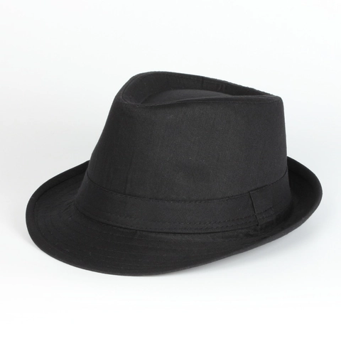 Black Fedora Hat Jazz Style Short Brim Polyester Cotton Blend Breathable Retro Classic Unisex Elegant Accessory