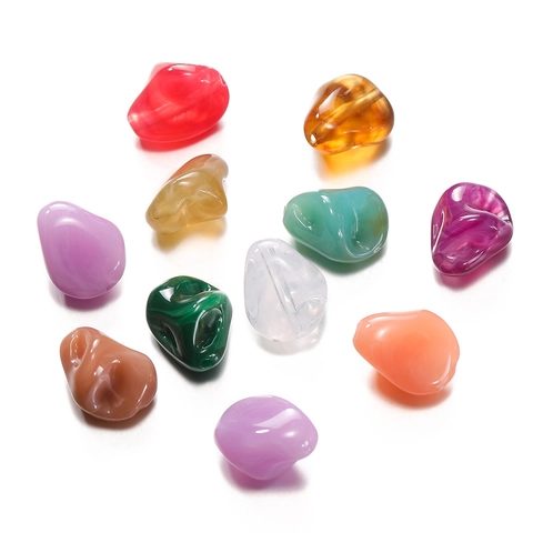 Irregular Acrylic Beads Faux Stone Marble Texture Beads For DIY Jewelry Making Phone Chain Bracelet Necklace Accessories