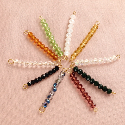 Edelstahl Kristallperlen Schmuck Verbinder Bar Link Für DIY Armband Halskette Herstellung Geburtsstein Stil Poliertes Zubehör