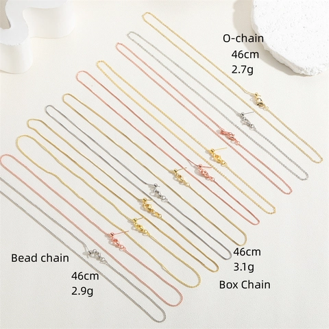 Collier Chaîne Universel Cuivre Plaqué Or Réglable Extrémité Aiguille Pour Pendentifs DIY Boîte O Perle Femmes