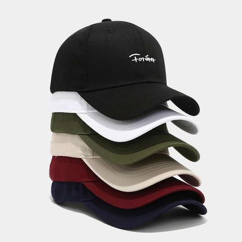 Forever Letter Borduurwerk Baseball Cap Katoen Verstelbaar Zonbescherming Mode Casual Sportmuts Voor Heren Dames