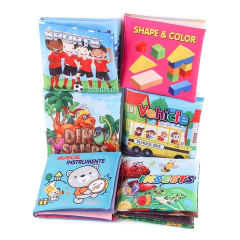 Baby Soft Cloth Books Early Education English Enlightenment Crinkle Paper Toy Washable Tear Resistant Sensory Book For Infants Toddlers