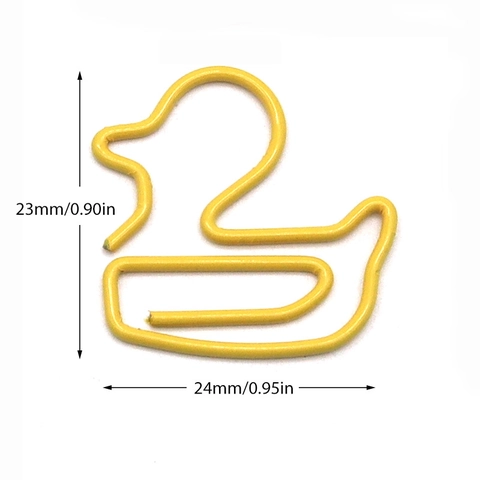 Creative Duck Shaped Paper Clips Colorful Coated Metal Decorative Stationery Bookmarks For Office School
