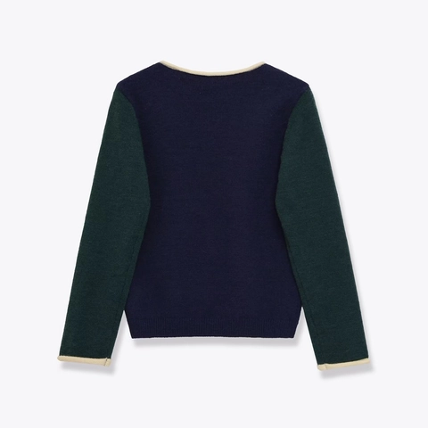 Dames Gebreide Trui Color Block Ronde Hals Lange Mouwen Casual Patchwork Pullover Top